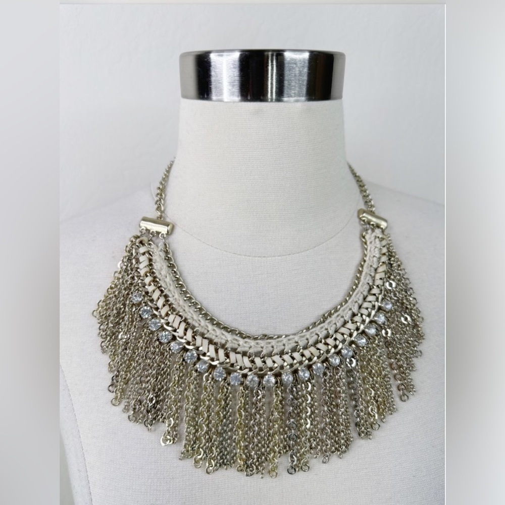 Chicos Small Beaded Bib Necklace